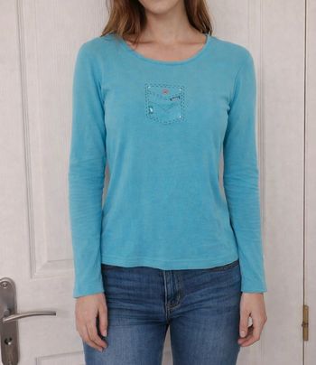 Haut a manche longue bleu femme Antonelle taille S/36