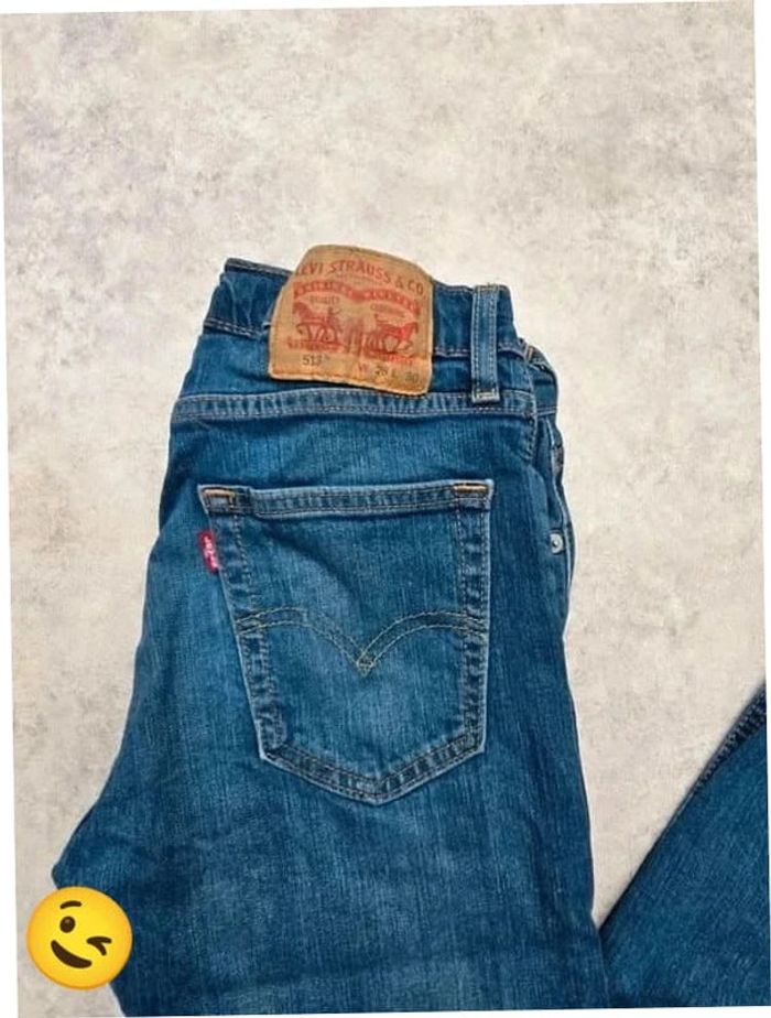 Jeans Levi's 513 W28 FR38 L30 coupe droite bleu Homme Men pan273b - photo numéro 2