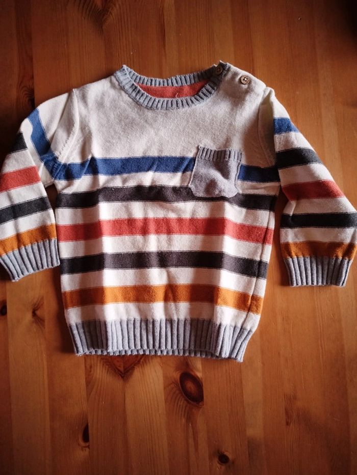 Pull rayé marque creeks taille 1 an (12 mois)