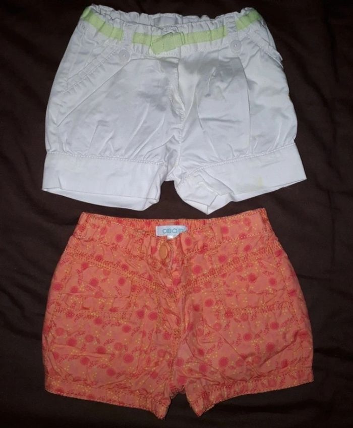 2 shorts 12 mois
