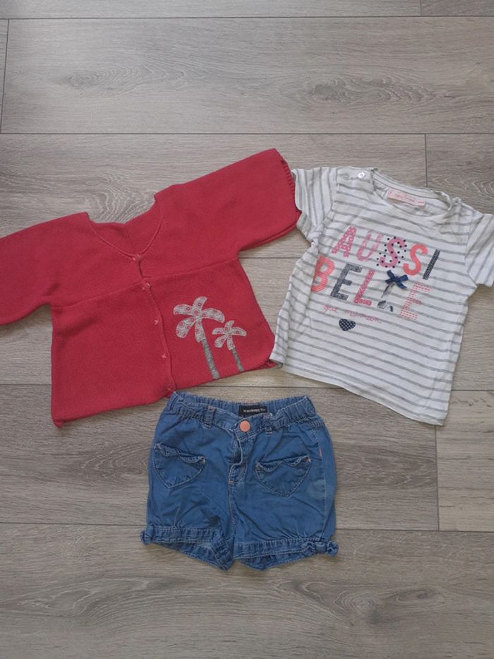 Ensemble été shirt tee shirt gilet