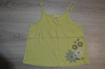 Débardeur vert 5 ans fleurs