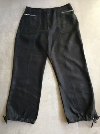 Pantacourt en lin noir Taille 38 Camaïeu Neuf
