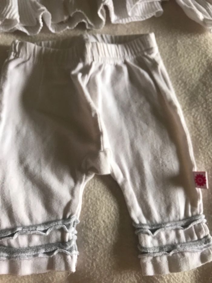 Ensemble fille robe blanc gris 1 mois - photo numéro 5