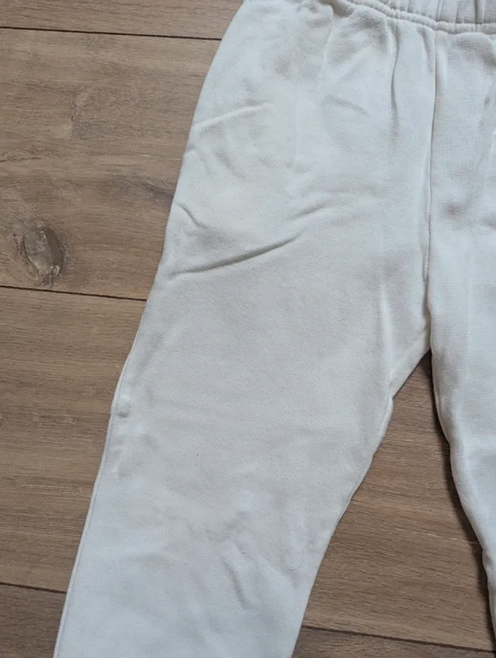 Superbe pantalon de jogging blanc bonton 4 ans - photo numéro 7