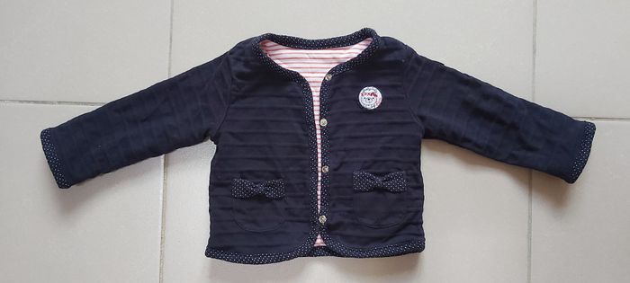 Gilet réversible noir/ blanc corail 6 mois