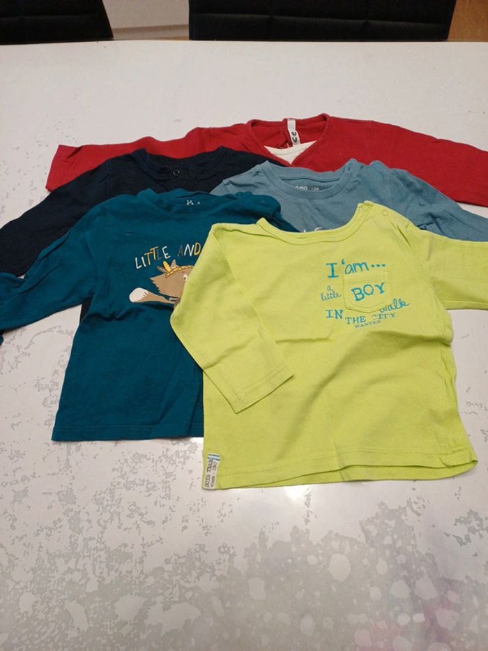 Lot 5 t-shirts Garçon manches longues 12 mois Gemo très bon état