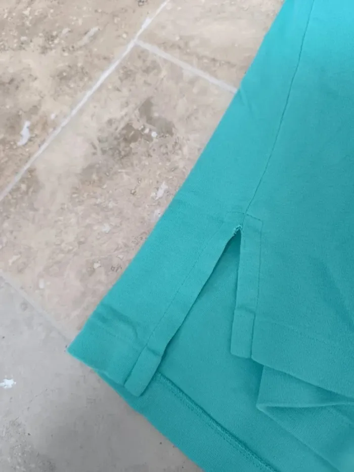 Polo Ralph Lauren homme L pima coton vert menthe logo orange excellent état petit défaut - photo numéro 10