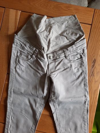 Pantalon gris clair femme slim maternité 38