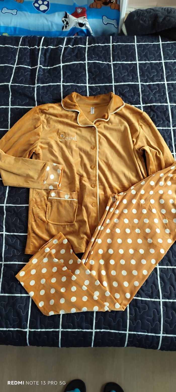 Pyjama femme moutarde - photo numéro 3