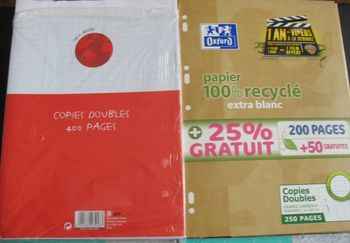 LOT 2 PAQUETS DE COPIES DOUBLES - NEUF - n°47