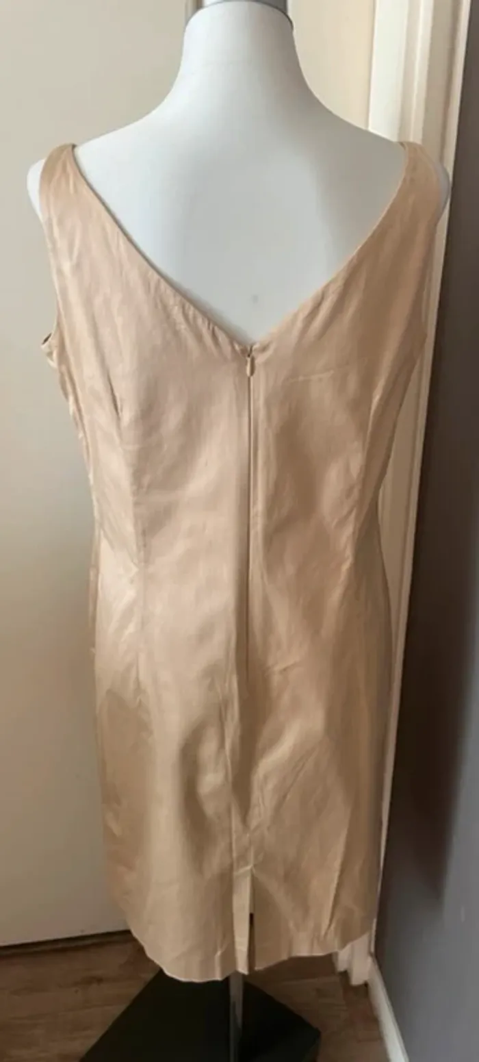 Cyrillus robe coton été beige crème sans manche femme taille 44 - photo numéro 2