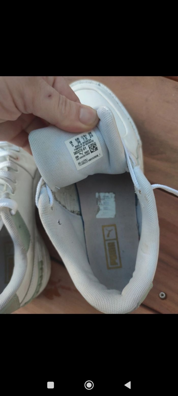 Baskets sneakers 38 compensées Puma blanche et vert amande - photo numéro 9