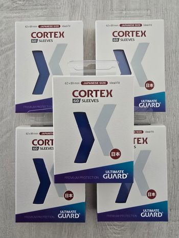 Lor de 5 paquets de 60 sleeves Ultimate Guard Cortex Mini Bleu
