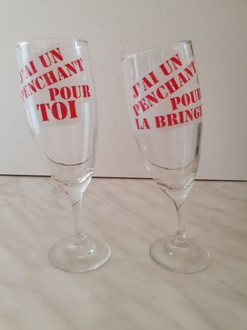 2 verres à champagne humoristique