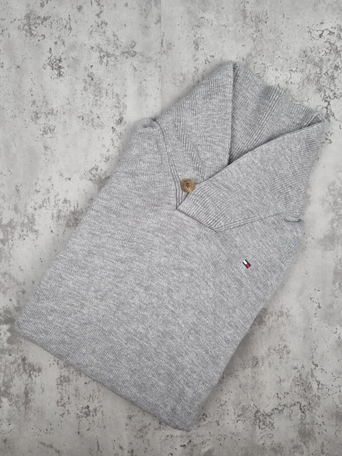 Pull col châle Tommy Hilfiger – Gris – Taille S Hommes (mesures en photos)