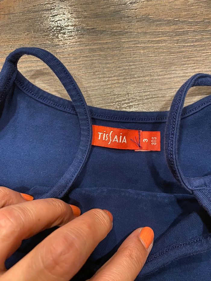 Petite robe bleue marine à bretelles 3 ans - photo numéro 2