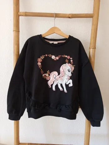 Sweat noir Licorne 🦄 10 ans