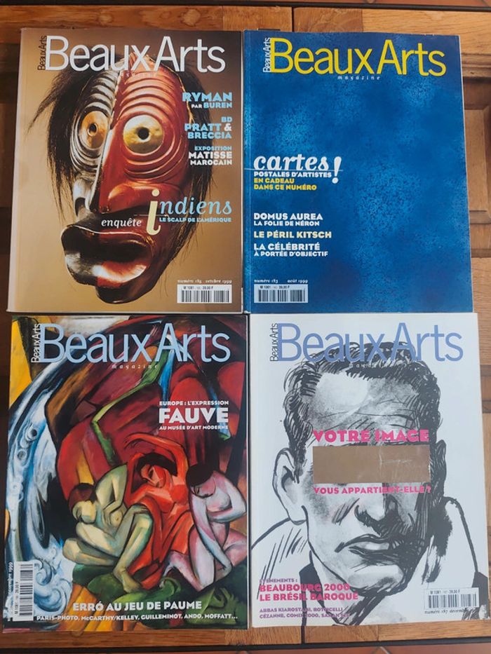 Lot de 4 magazines Beaux Arts Magazine vintage Années 1999-2000