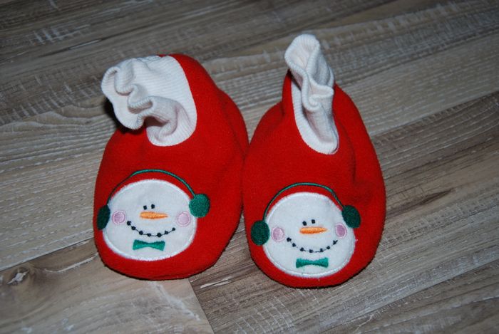 Chaussons bébé 6 mois hiver noel bonhomme de neige
