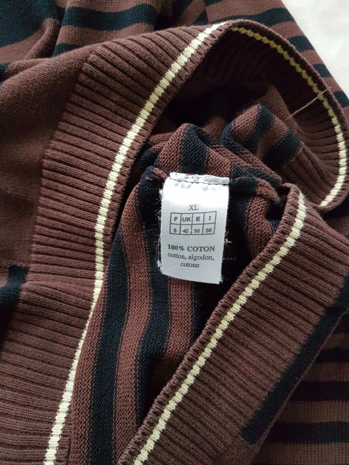 Pull à rayures marron et noir XL - photo numéro 6