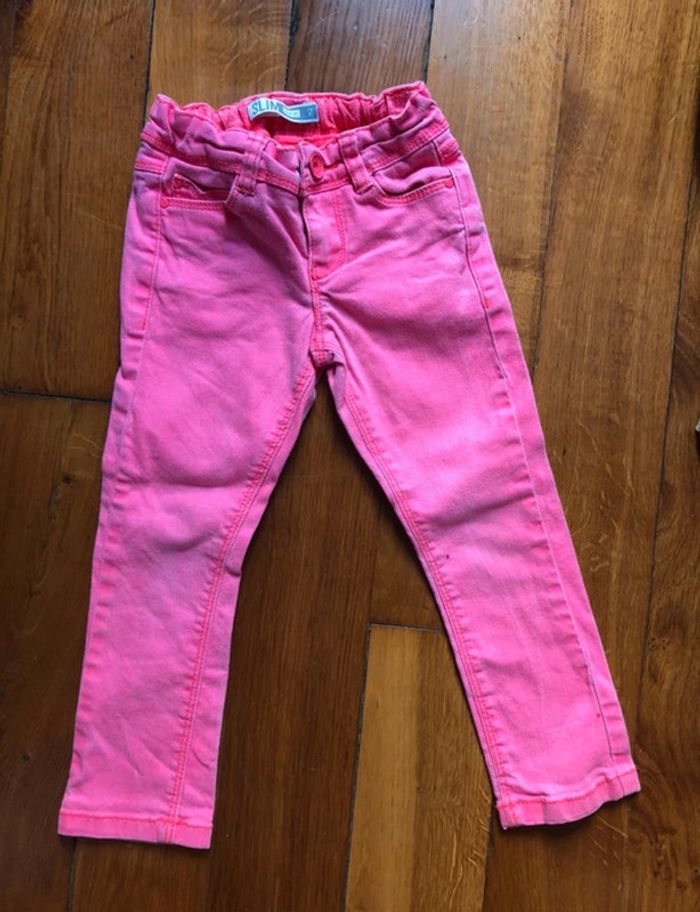 Jean slim rose fluo