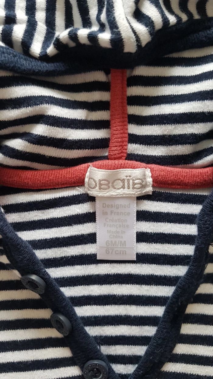 Pull rayé marin #obaibi 6 mois - photo numéro 2