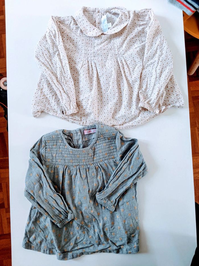Lot de 2 blouses tuniques Tartine et chocolat et Gémo 24 mois fille