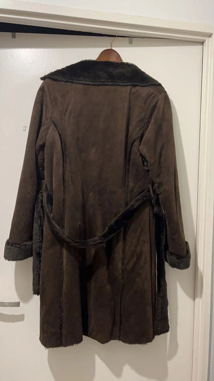 Magnifique manteau marron taille 1 intérieur polaire extérieur toucher peau de pêche - photo numéro 10