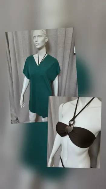 Robe de plage et maillot marron 36