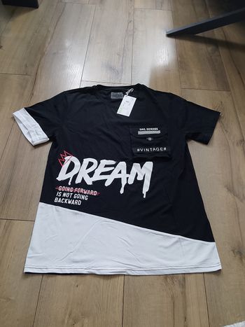 T-shirt noir manches courtes flocage taille xl Leeyo