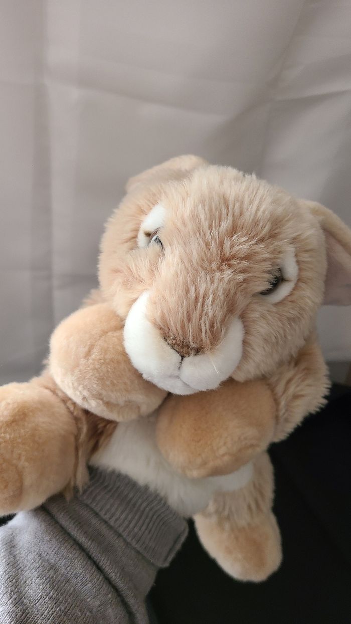 Peluche marionnette Lapin The Puppet Compagny blanc beige - photo numéro 2