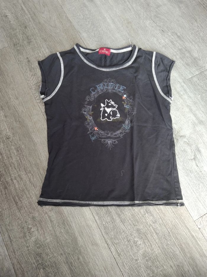 tee shirt noir manches courtes chipie fille 12 ans