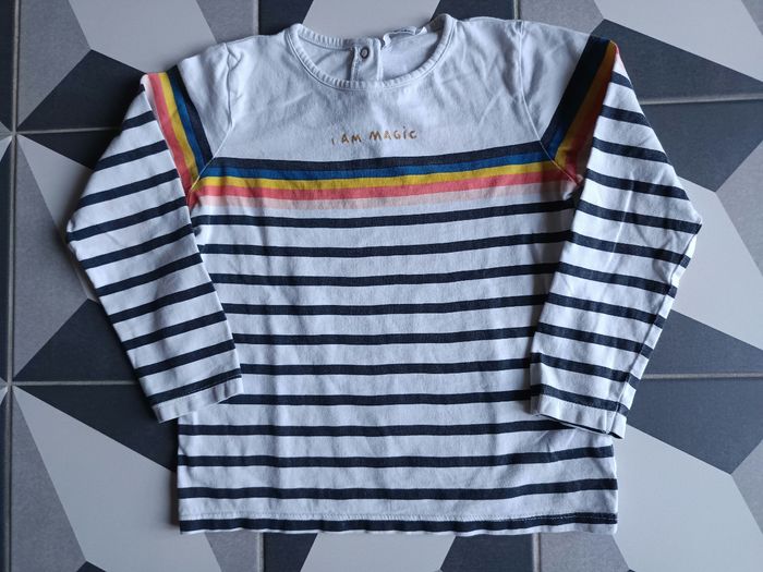 Tee shirt manches longues marinière Gémo 4 ans