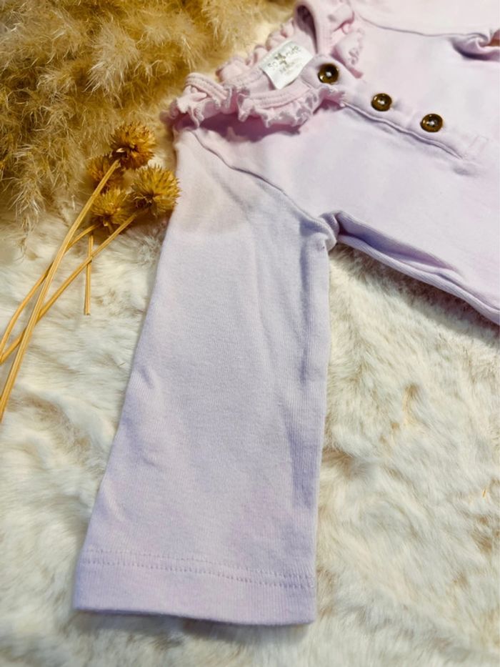 Body col dentelle violet, bébé fille, 3 mois, très bon état - photo numéro 2