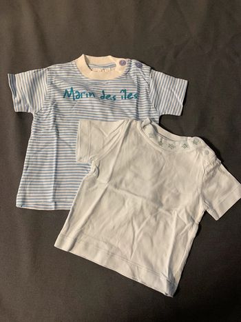 2 maillot bébé 3 mois bleu Marin des îles et tortue