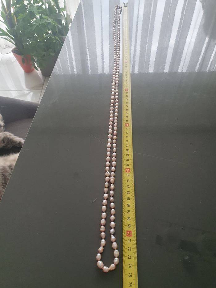 Magnifique collier sautoire de véritable perles de cultures multicouleurs en excellente état svp observerez toutes les photos avant de me demander les dimensions car j ajoute toujours la dimensions merci - photo numéro 6