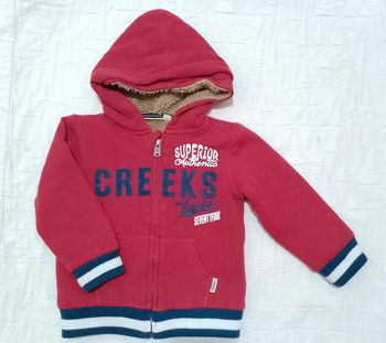 Creeks veste capuche sweat zippé fourré chaud