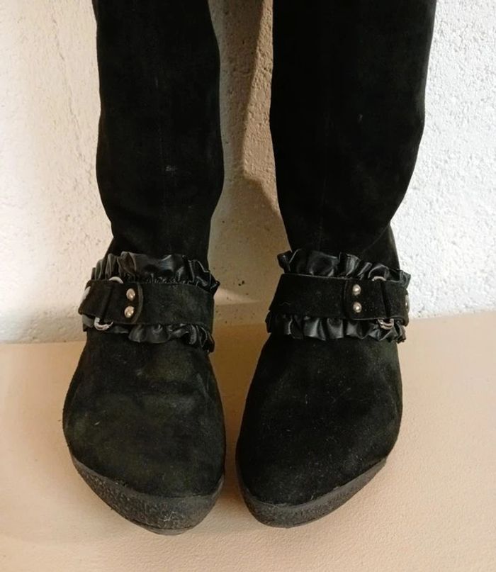 🖤 Bottes en daim noir Rosemétal – Chic & vintage – Taille 37.5 - photo numéro 5