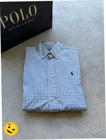 Chemise Ralph Lauren manche longue Taille S bleu Homme Men CHE27