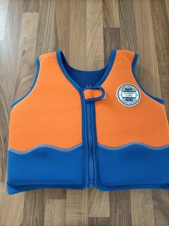 Gilet flottaison requin bleu et orange 15-18 kg