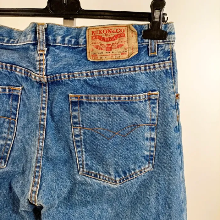 Jean droit vintage Nixon & Co taille 40 bleu 100% coton taille haute authentique A1468 - photo numéro 7