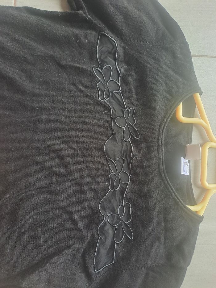 Pull noir avec transparence Taille 40 Heine - photo numéro 5