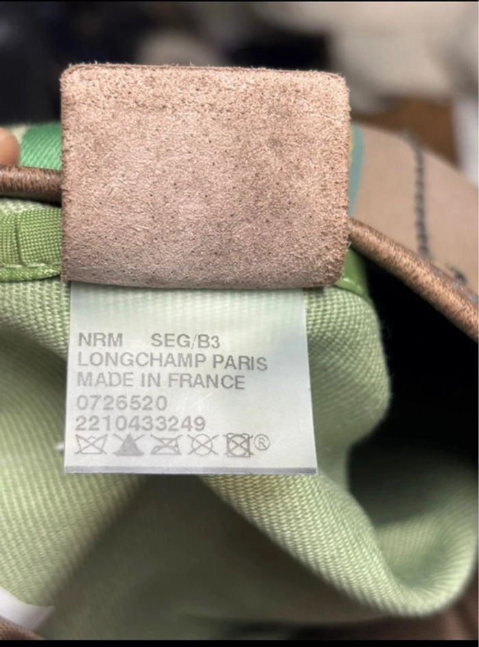 Sac bandoulière Longchamp authentique – Vert turquoise & marron - photo numéro 4