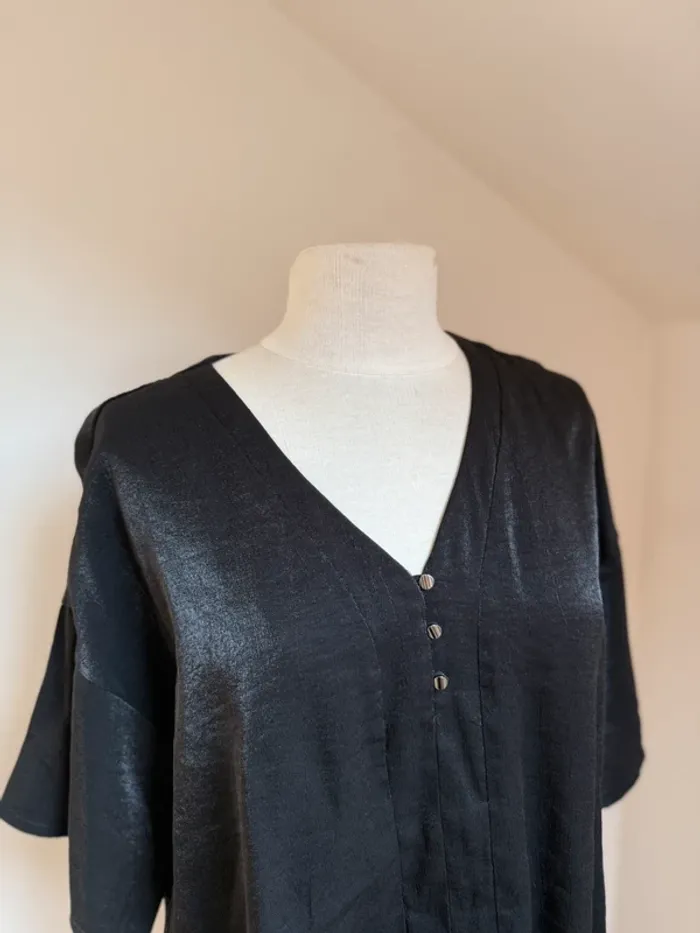 Blouse Promod noir irisée neuve fluide 🌸 42 XL - photo numéro 2