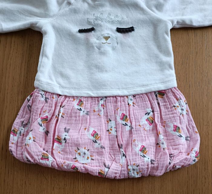 Robe boule Catimini 6 mois bi matière imprimé lamas fille - photo numéro 4