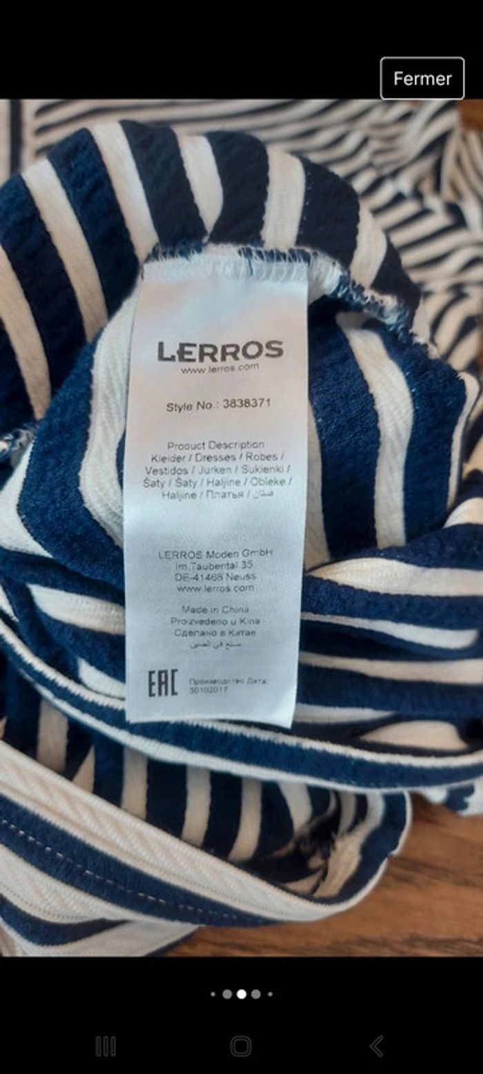 Robe manches 3/4 Lerros t XL bleu et blanc - photo numéro 12