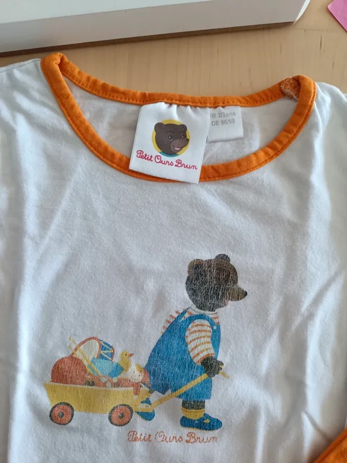 Pyjama deux pièces petit ours brun - photo numéro 2