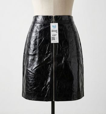 Jupe trapèze en similicuir noir MS Mode - Neuve avec étiquette  taille 40