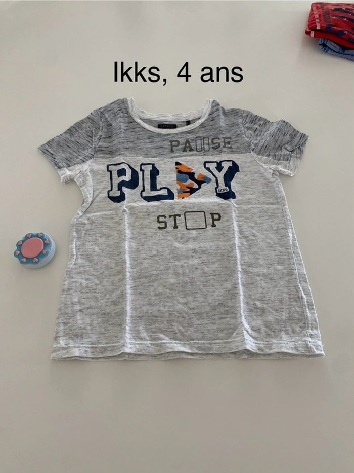 Tee shirt gris Ikks play 4 ans